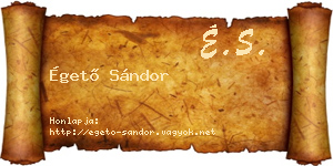 Égető Sándor névjegykártya